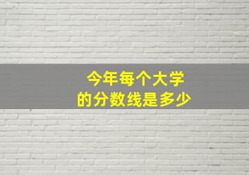 今年每个大学的分数线是多少