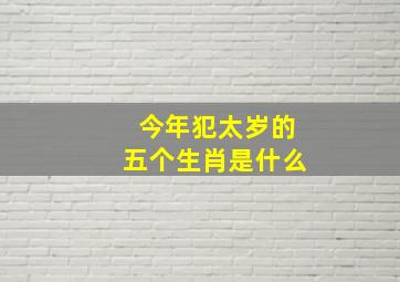 今年犯太岁的五个生肖是什么