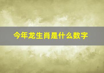 今年龙生肖是什么数字