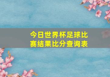 今日世界杯足球比赛结果比分查询表