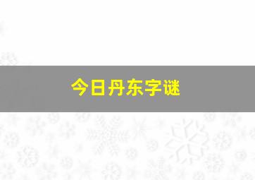 今日丹东字谜