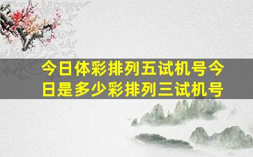 今日体彩排列五试机号今日是多少彩排列三试机号