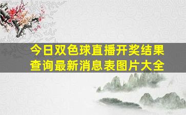 今日双色球直播开奖结果查询最新消息表图片大全