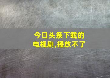 今日头条下载的电视剧,播放不了