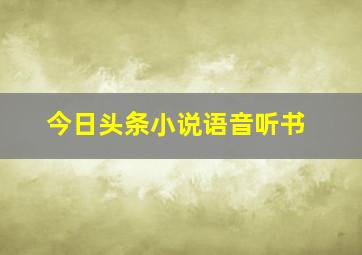 今日头条小说语音听书