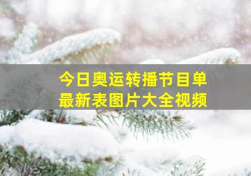 今日奥运转播节目单最新表图片大全视频