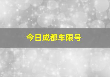 今日成都车限号