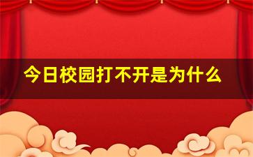 今日校园打不开是为什么