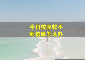 今日校园收不到信息怎么办