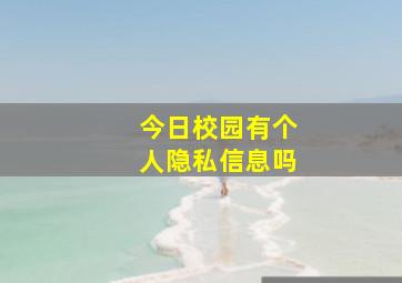 今日校园有个人隐私信息吗