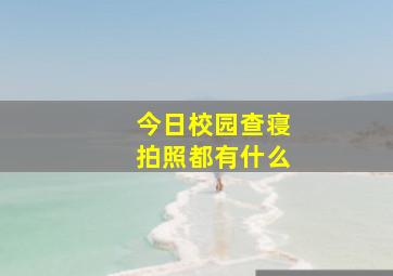 今日校园查寝拍照都有什么