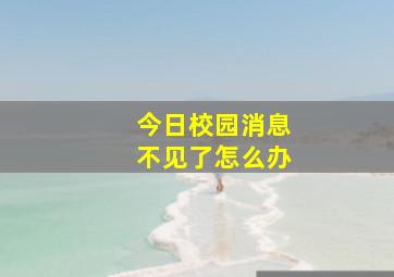 今日校园消息不见了怎么办