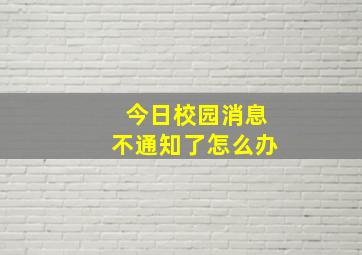 今日校园消息不通知了怎么办