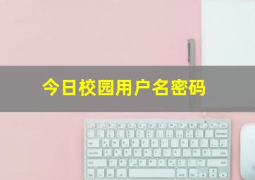 今日校园用户名密码