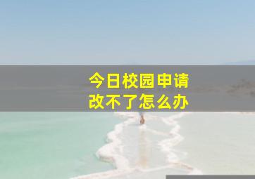 今日校园申请改不了怎么办