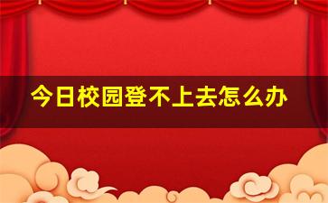 今日校园登不上去怎么办