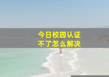 今日校园认证不了怎么解决