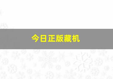 今日正版藏机