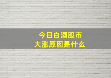 今日白酒股市大涨原因是什么