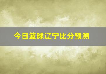 今日篮球辽宁比分预测