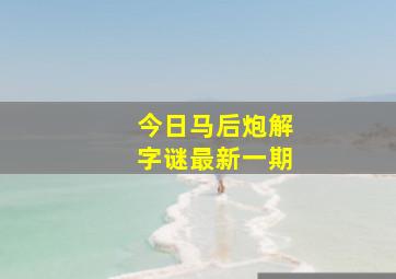 今日马后炮解字谜最新一期