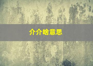 介介啥意思