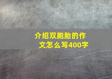 介绍双胞胎的作文怎么写400字