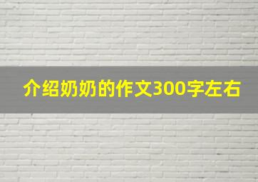 介绍奶奶的作文300字左右