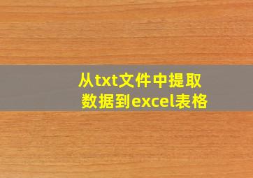 从txt文件中提取数据到excel表格