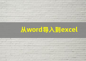 从word导入到excel