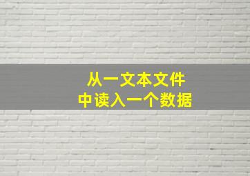 从一文本文件中读入一个数据