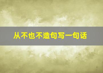 从不也不造句写一句话