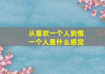 从喜欢一个人到恨一个人是什么感觉