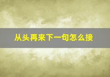 从头再来下一句怎么接