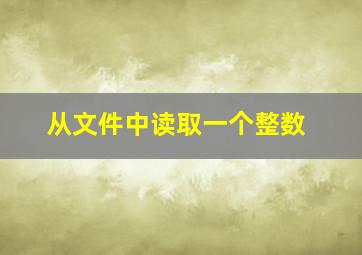 从文件中读取一个整数