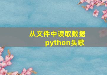 从文件中读取数据python头歌