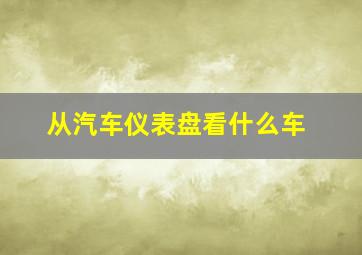 从汽车仪表盘看什么车