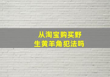 从淘宝购买野生黄羊角犯法吗