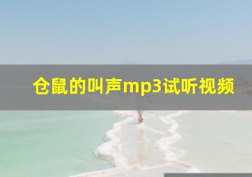 仓鼠的叫声mp3试听视频