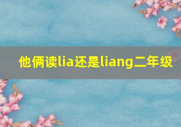 他俩读lia还是liang二年级