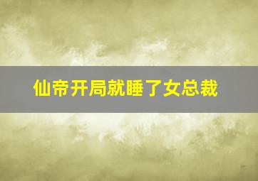 仙帝开局就睡了女总裁