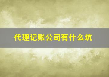 代理记账公司有什么坑