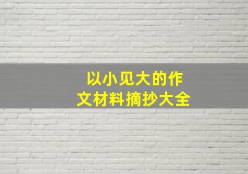 以小见大的作文材料摘抄大全