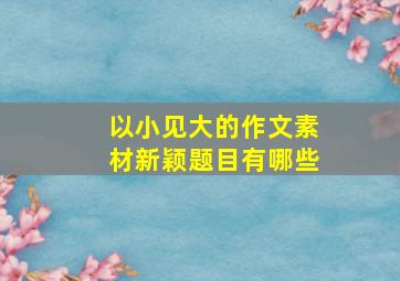 以小见大的作文素材新颖题目有哪些