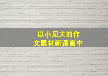 以小见大的作文素材新颖高中