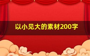 以小见大的素材200字