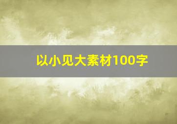 以小见大素材100字