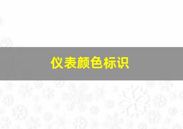 仪表颜色标识