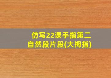 仿写22课手指第二自然段片段(大拇指)