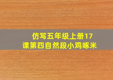 仿写五年级上册17课第四自然段小鸡啄米